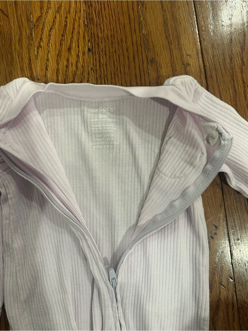 Carter's Ribbed Footed One-Piece in Light Pink